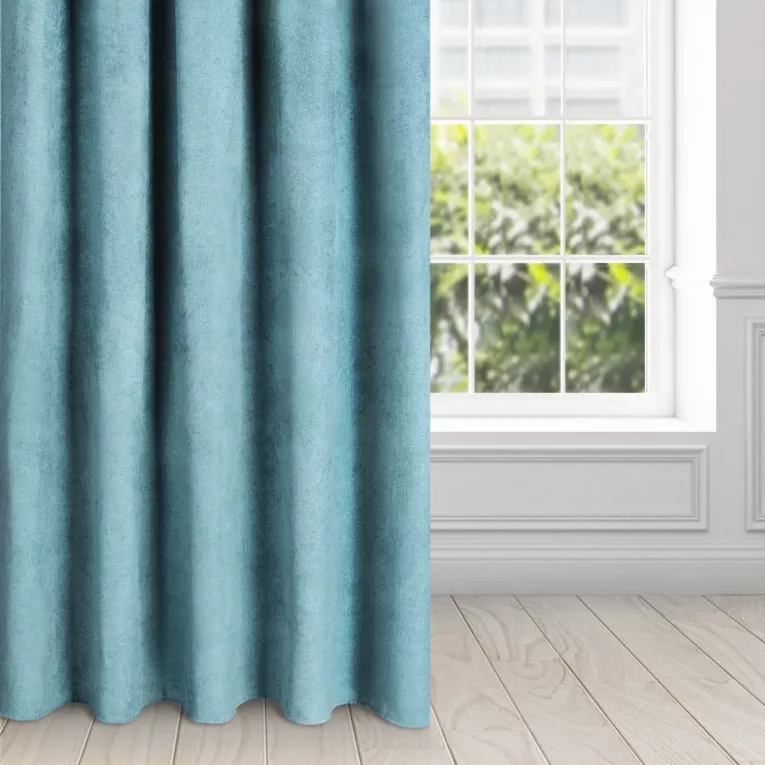 Zasłona ciemnomiętowa z matowego welwetu 140x250 cm taśma AMAYA Diva Line Eurofirany