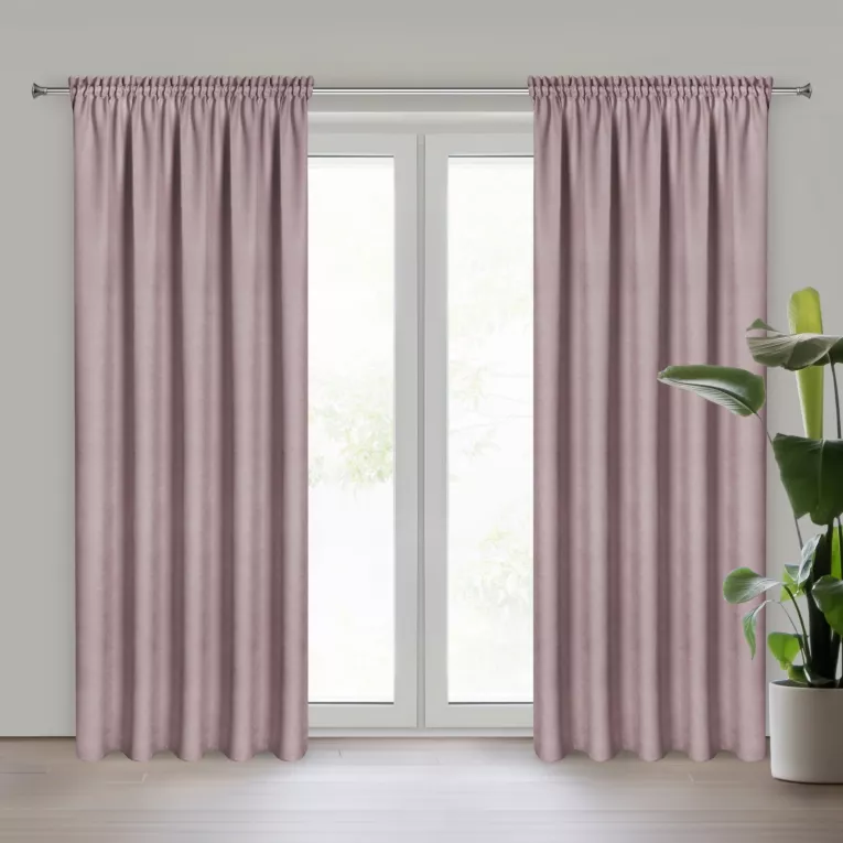 Zasłona wrzosowa z tkaniny welurowej 260x300 cm tunel Dora Eurofirany