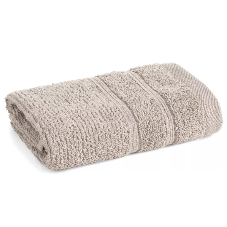 Ręcznik do rąk 30x50 cm bawełniany kolor beżowy w błyszczące paseczki AMIRA Eurofirany