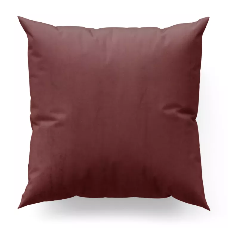 Poszewka szyta bordowa z miękkiej półmatowej tkaniny welwetowej