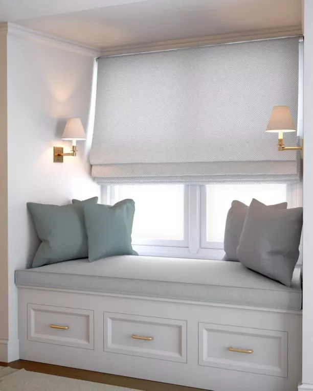 Roleta rzymska naturalna tkanina zaciemniająca, strukturalna typu dimout