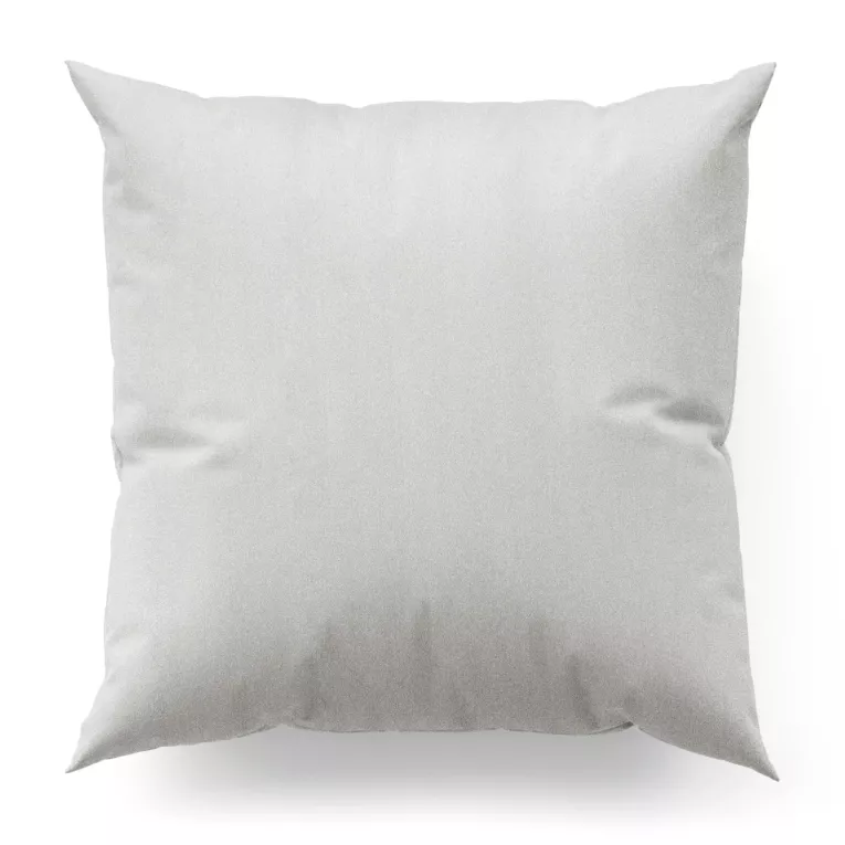 Poszewka szyta srebrna z gładkiej tkaniny przeplatanej błyszczącą lureksową nicią