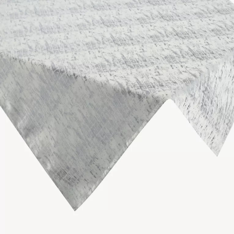 Bieżnik na stół srebrny 40x140 cm żakardowy ALINA z subtelnym delikatnym wzorem przecierki
