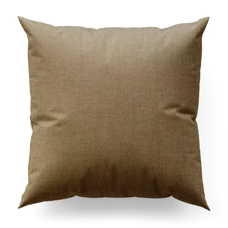 Poszewka na wymiar brązowa z tkaniny z jodełkowym wzorem geometrycznym
