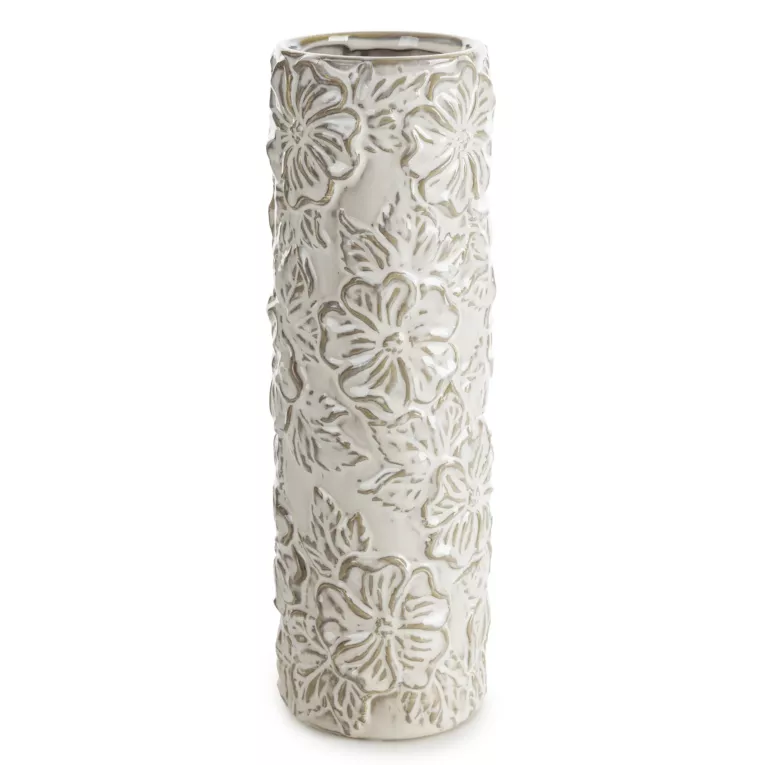 Wazon dekoracyjny NAIRA z wzorem 3D kwiatów Eurofirany