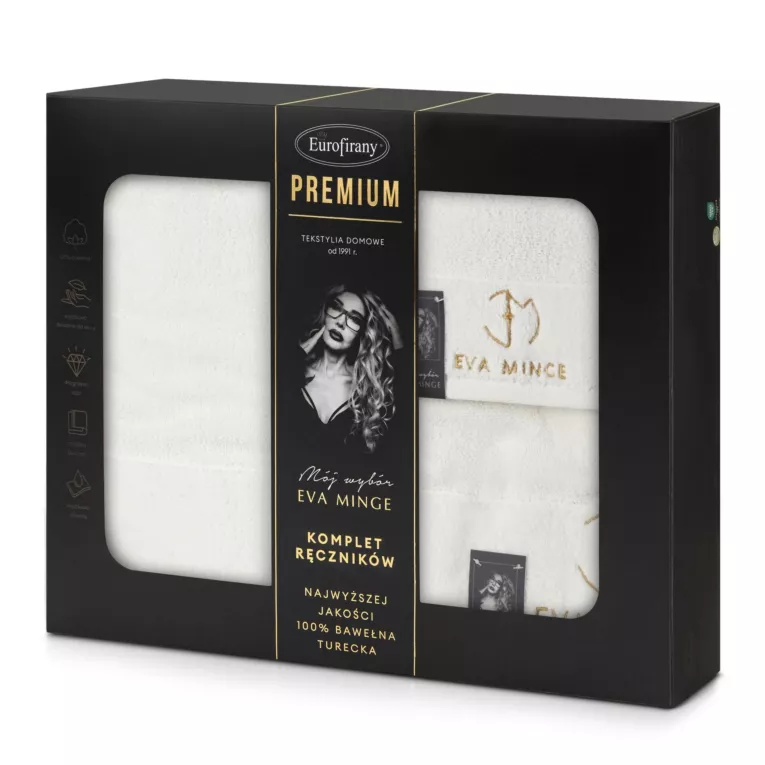 Zestaw ręczników bawełnianych 3 szt kolor kremowy 550 g/m2 GAJA Eva Minge Eurofirany