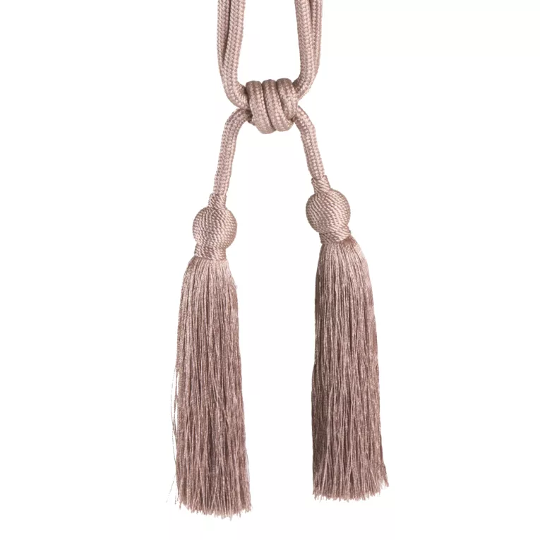 Upinacz do zasłon i firan różowy TERESA sznur z dwoma chwostami 50 cm Eurofirany