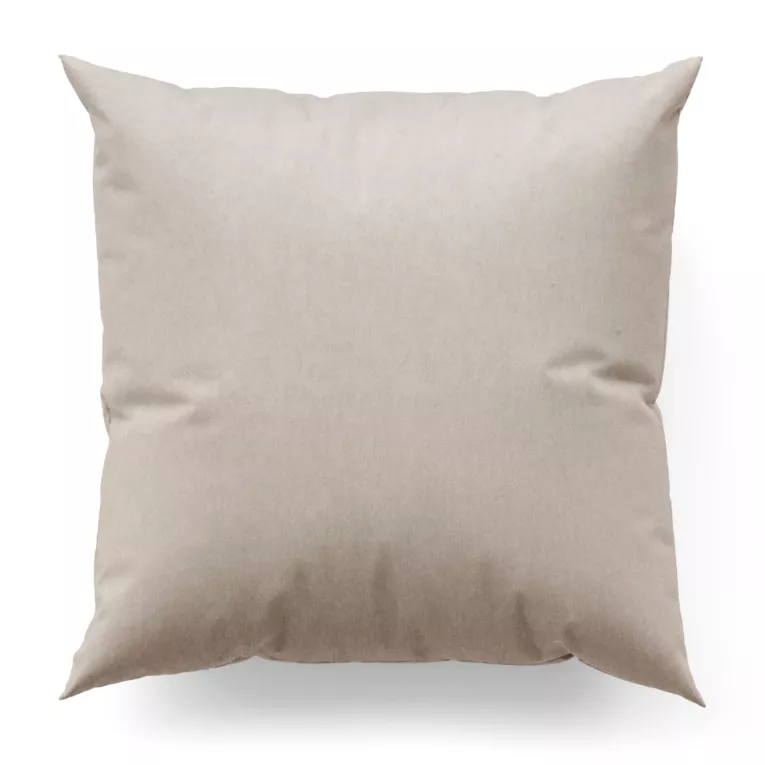Poszewka szyta kremowa z miękkiej tkaniny szenilowej typu dimout o naturalnym splocie