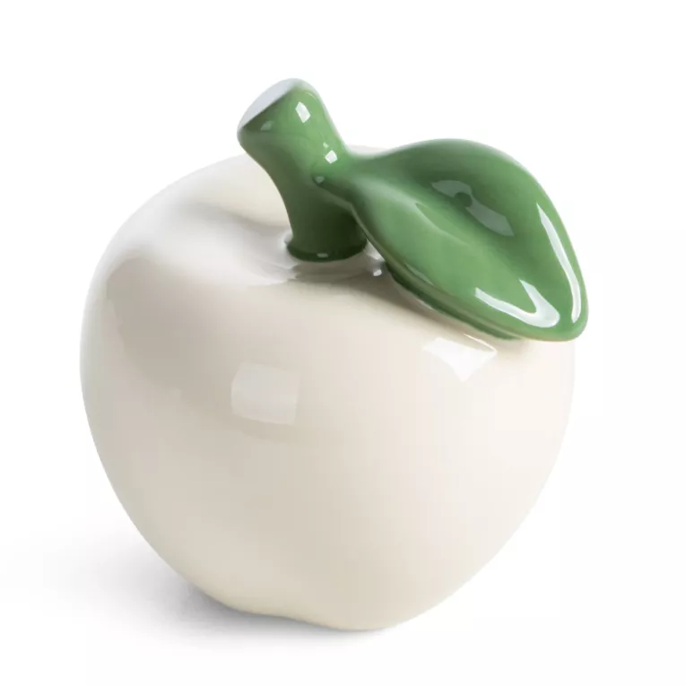 Figurka dekoracyjna kremowo, zielona jabłko 9x10 cm SIMON Eurofirany