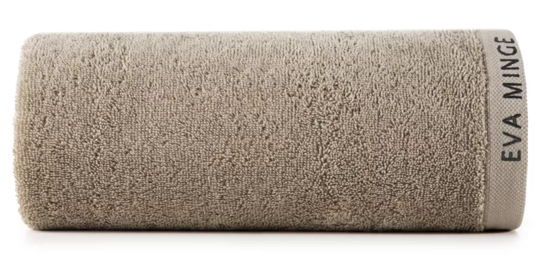 Ręcznik kąpielowy 50x90 cm bawełniany kolor beżowy z haftowanym logiem Eva Minge 550 g/m2 VENUS Eurofirany