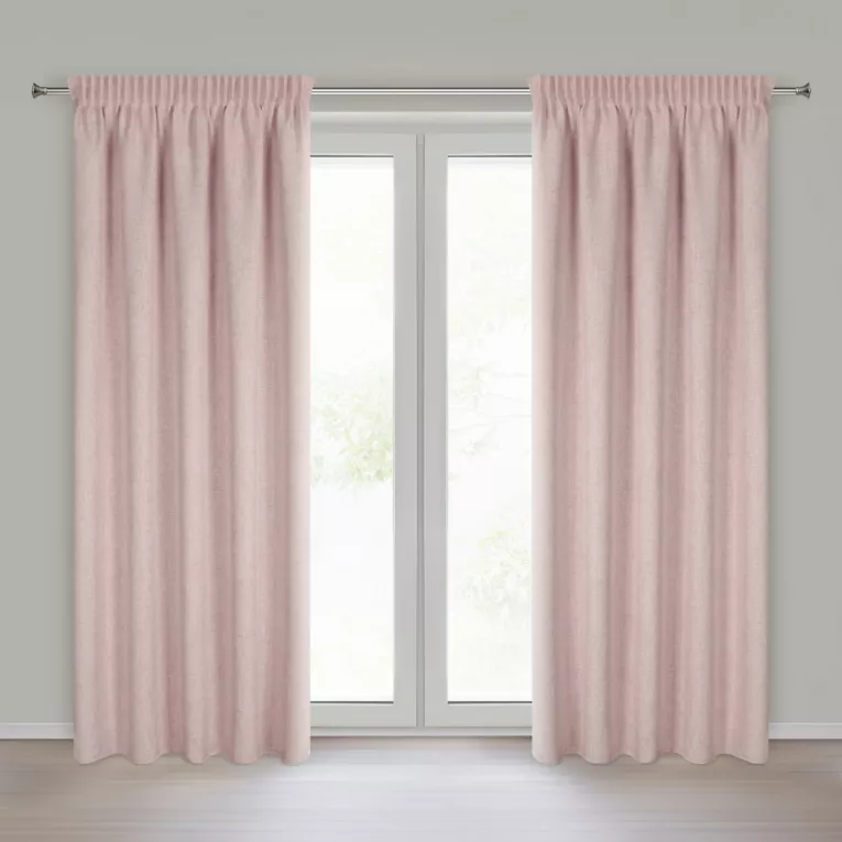 Zasłona pudrowa o naturalnym splocie z efektem melanżu 140x270 cm taśma - JULA2 Eurofirany