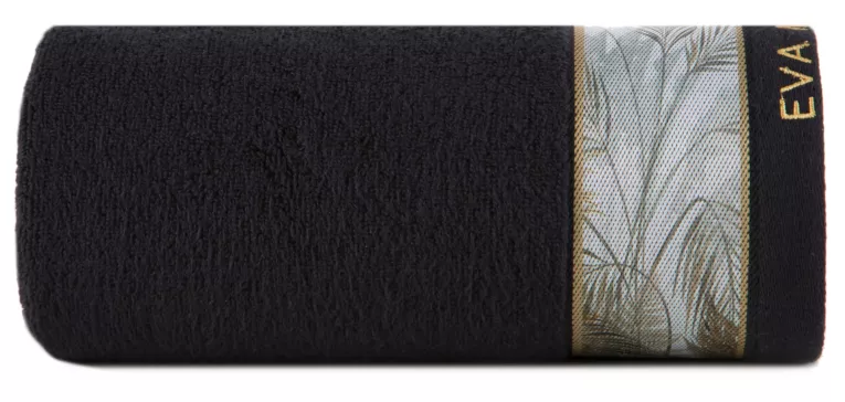 Ręcznik do rąk 30x50 cm bawełniany kolor czarny z designerską bordiurą 500 g/m2 EVA 17 Eva Minge Eurofirany