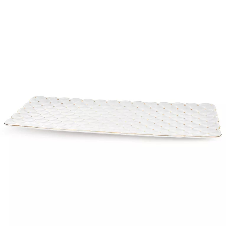 Patera ceramiczna dekoracyjna kremowo-złota 40x15x2 cm BELIA Eurofirany