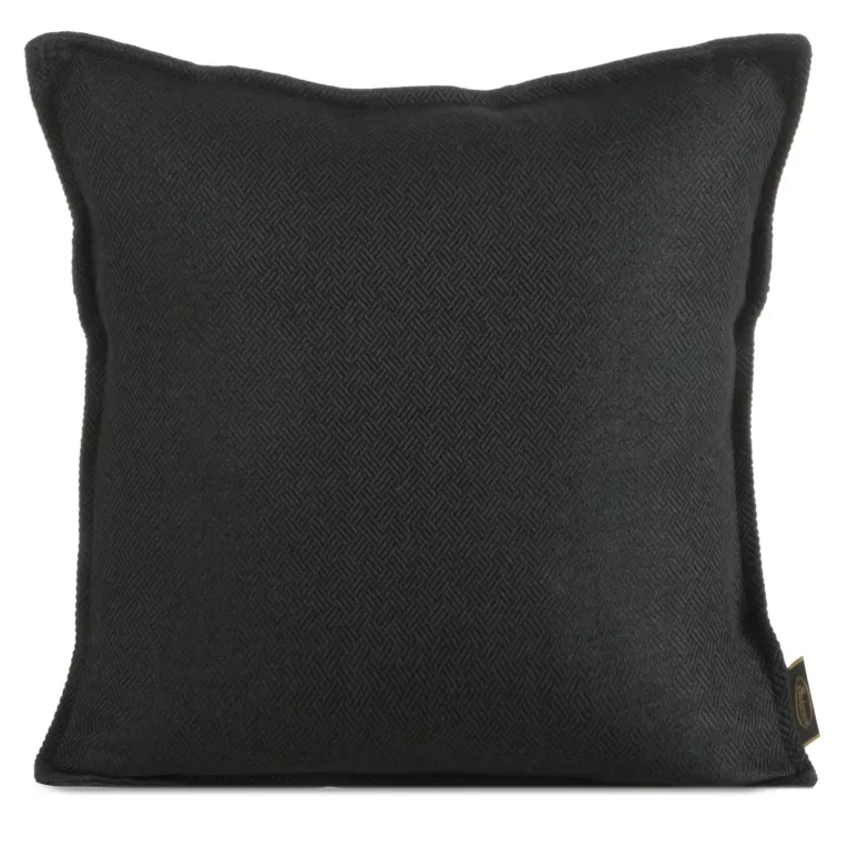 Poszewka na poduszkę 45x45 cm czarna z żakardowej tkaniny z drobnym wzorem LUNA Eurofirany