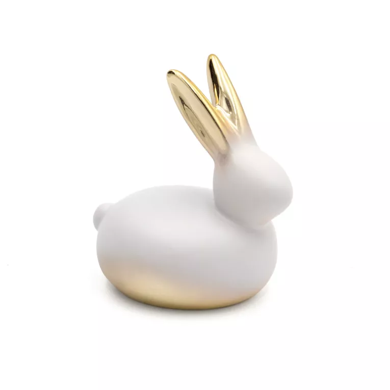 Figurka dekoracyjna wielkanocna ZAJĄCZEK z glinki ceramicznej i efektem ombre Eurofirany