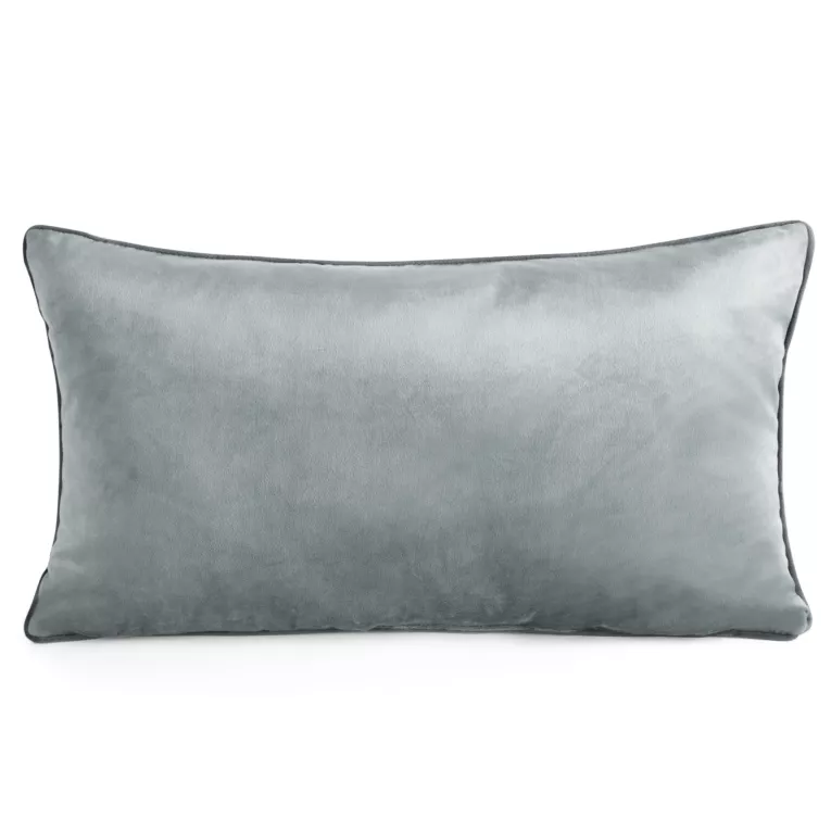 Poduszka 30 x 50 cm welwetowa stalowa z kontrastującą lamówką GAJA 3 Eurofirany