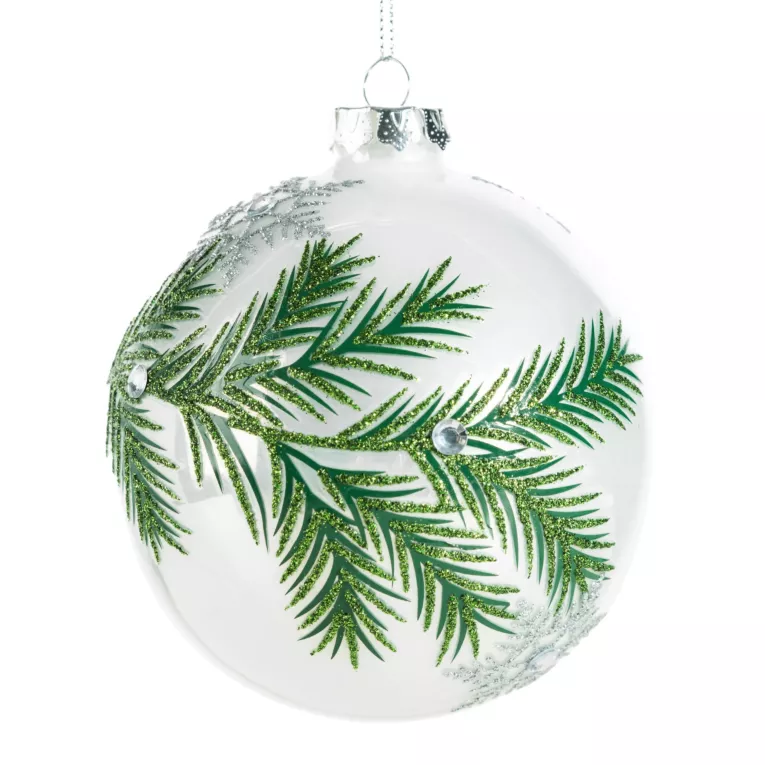 Klasyczna bombka choinkowa  ręcznie zdobiona motywem gałązek Eurofirany