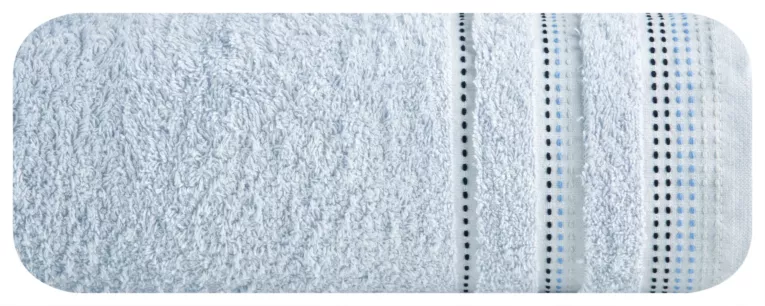 Ręcznik kąpielowy 50x90 cm bawełniany kolor niebieski z ozdobnym stębnowaniem 500 g/m2 POLA Eurofirany