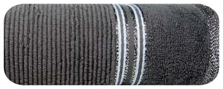 Ręcznik kąpielowy 50x90 cm bawełniany kolor stalowy z błyszczącą bordiurą 530 g/m2 FILON Eurofirany