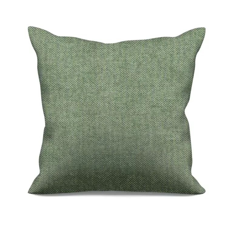 Poszewka szyta zielona miękka, szenilowa tkanina o wyraźnym splocie i delikatnym połysku