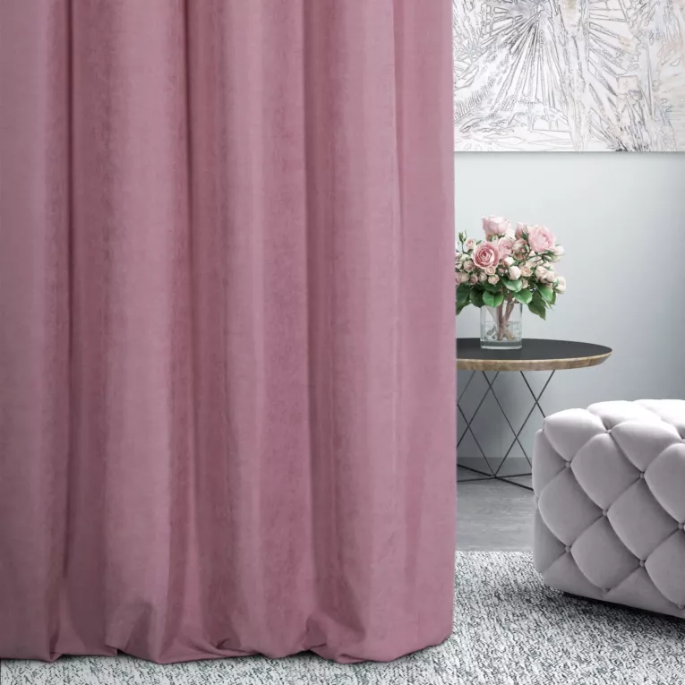 Tkanina zasłonowa miękka gładka o zamszowym chwycie Eurofirany