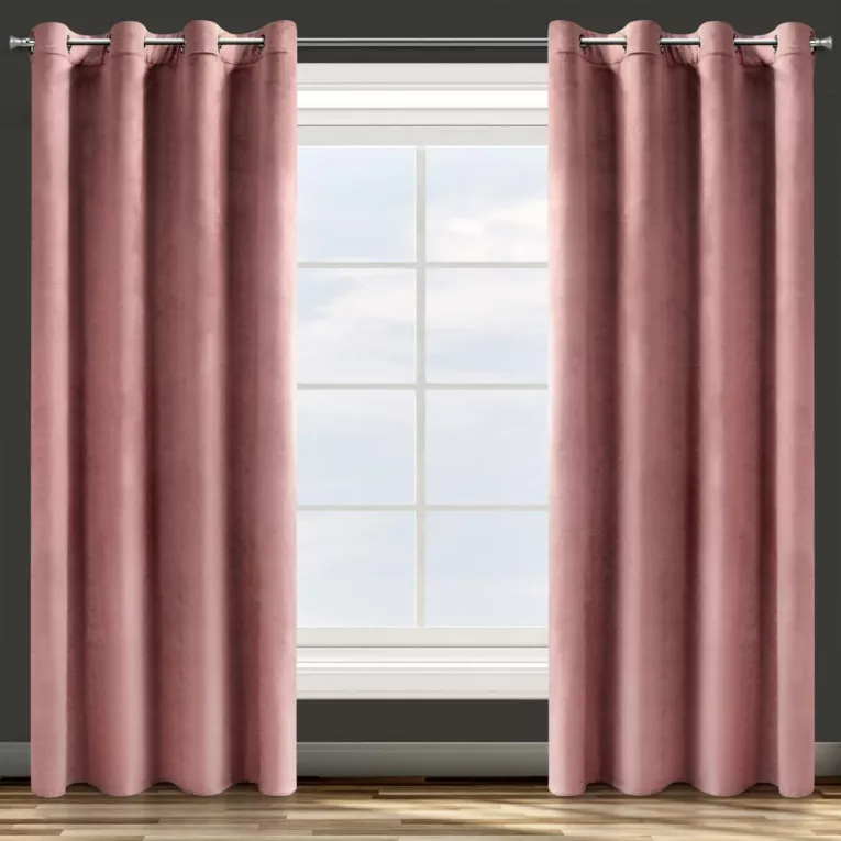Zasłona ciemnoróżowa z tkaniny welwetowej 140x250 cm przelotka ROSA Design 91 Eurofirany