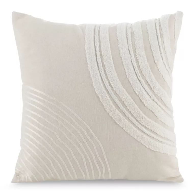 Poszewka na poduszkę 45x45 cm z oryginalną aplikacją jasnobeżowa ALLY Eurofirany