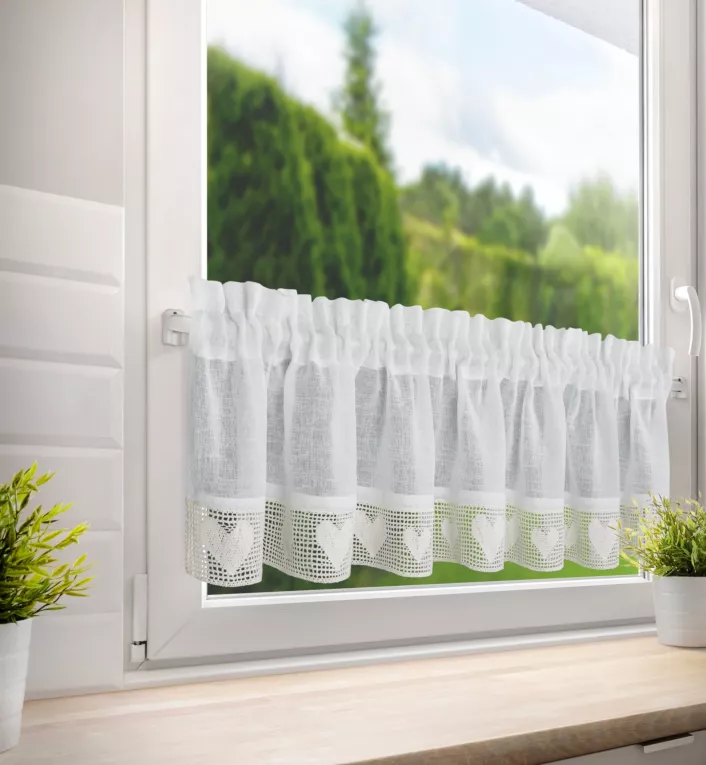 Zazdrostka kremowa z koronką 150x30 cm tunel GAJA Eurofirany