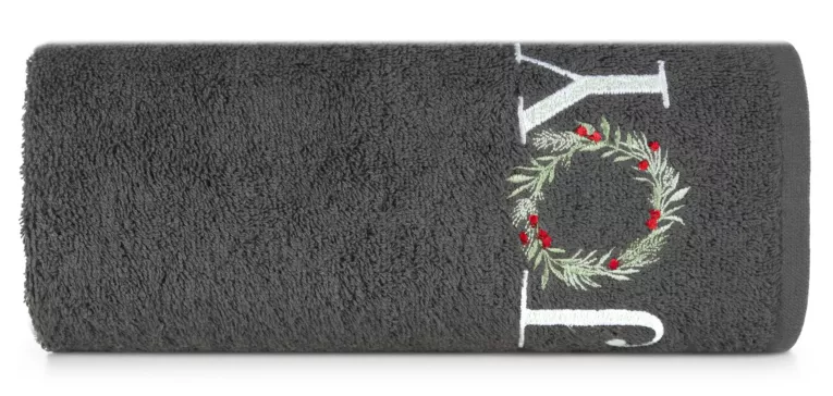 Ręcznik kąpielowy świąteczny 50X90 cm bawełniany kolor stalowy 450 g/m2 SANTA Eurofirany