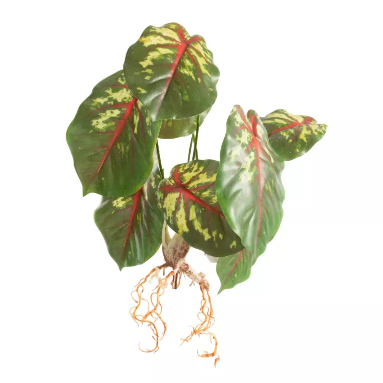 Liście sztuczne doniczkowe zielono-różowe Eurofirany