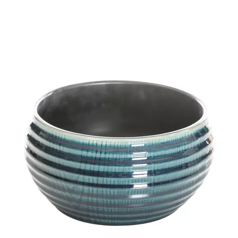 AGALIA NIEBIESKA DONICZKA CERAMICZNA OSŁONKA NA DONICZKĘ 25x13 cm EUROFIRANY