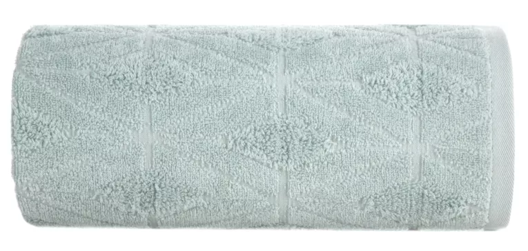 Ręcznik kąpielowy 50X90 cm bawełniany kolor miętowy zdobiony geometrycznym wzorem 500 g/m2 SENDI Eurofirany