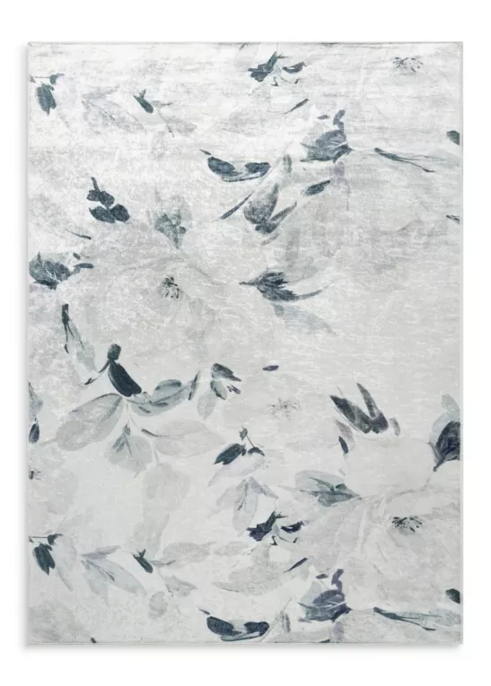 Dywan 80x140 cm kremowo, grafitowy z motywem kwiatów LOTUS 3 Eurofirany