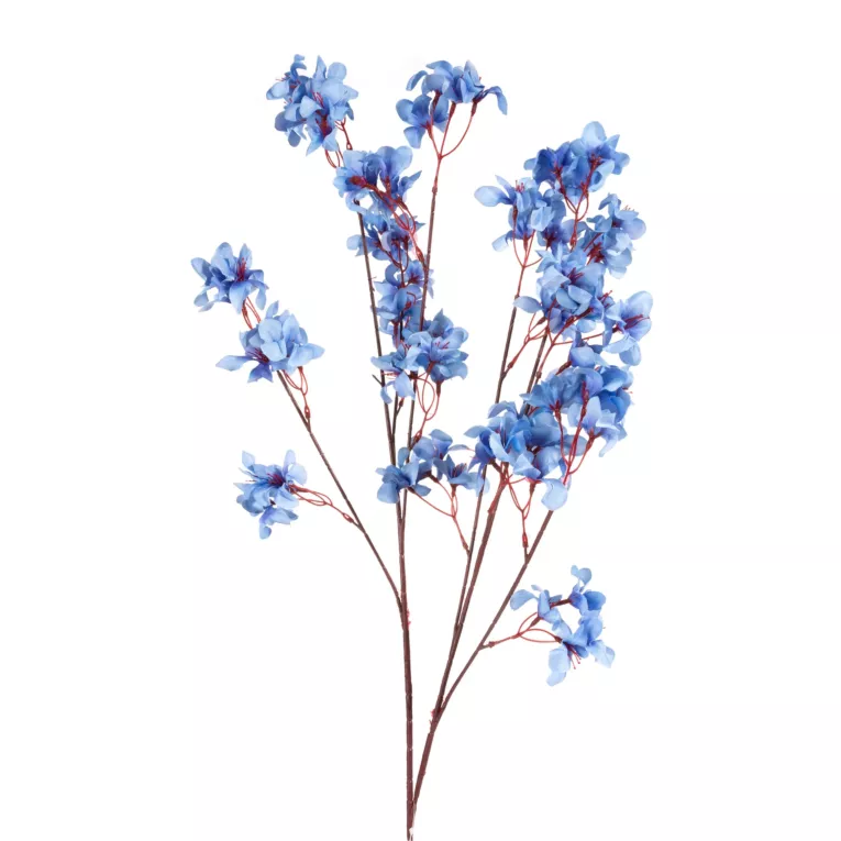 Sztuczny kwiat niebieski NATU 286 wiosenna gałązka dekoracyjna 97 cm Eurofirany