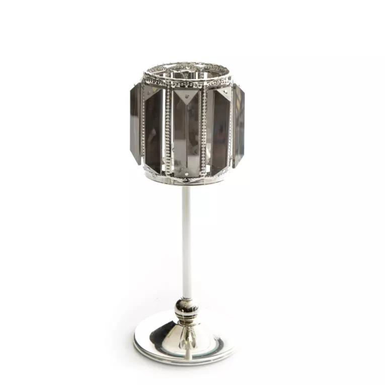 RONI srebrny świecznik z kryształkami 10x27 cm Eurofirany