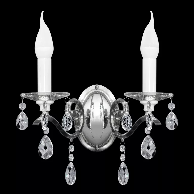 Kinkiet - lampa wisząca do pokoju srebrna LORETA Eurofirany