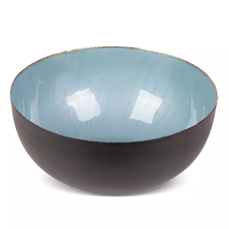 Metalowa misa DORA z turkusowym wnętrzem Eurofirany