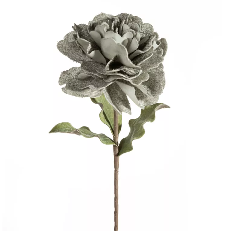 Kwiat sztuczny popielaty z plastycznej pianki foamiran 75 cm Eurofirany