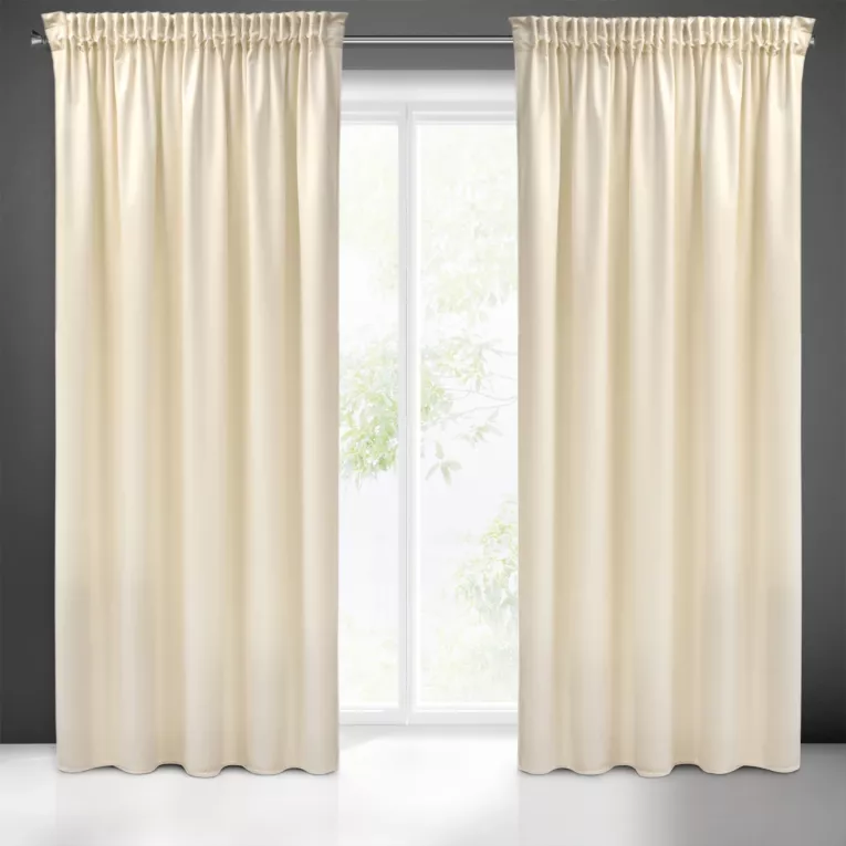 Zasłona kremowa z gładkiego welwetu 140x270 taśma SIBEL Pierre Cardin Eurofirany