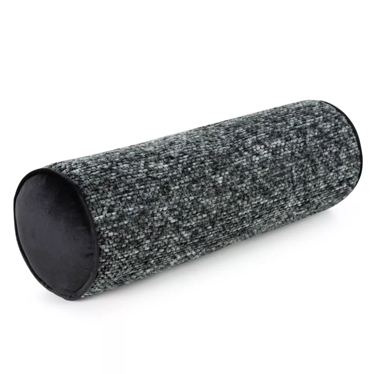 Poduszka dekoracyjna wałek 45 x 15 cm z grubej nici szenilowej stalowa BARI Eurofirany