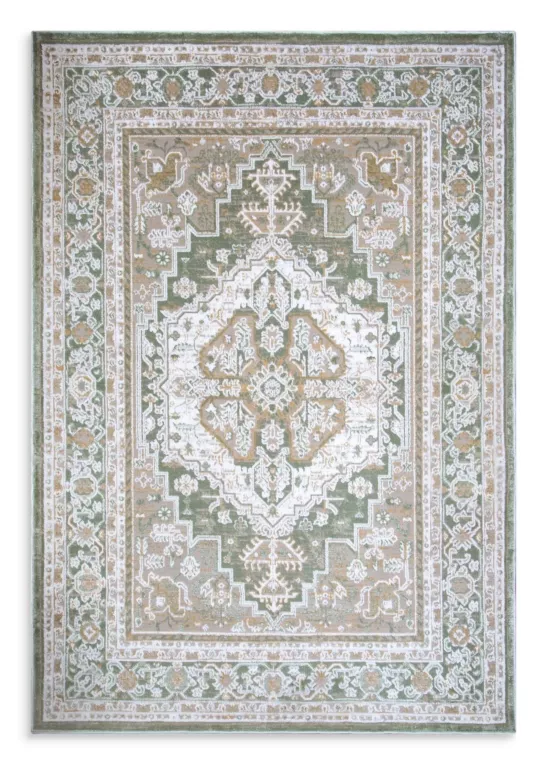 Dywan 140x190 cm oliwkowo, beżowy z ornamentowym wzorem - ELORA 4 Eurofirany