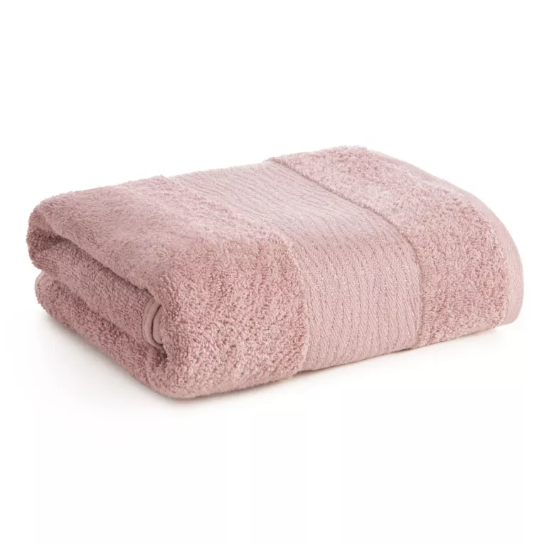 Ręcznik do rąk 30x50 cm bawełniany kolor pudrowy z błyszącą bordiurą AMBER Eurofirany