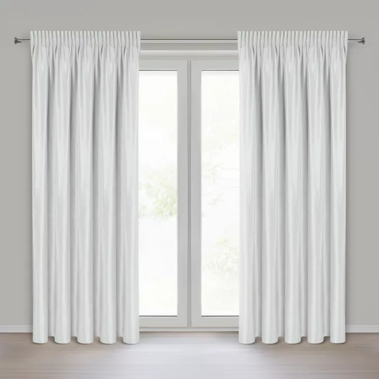 Zasłona biała z błyszczącego welwetu 140x270 cm taśma - CAMERON Eurofirany