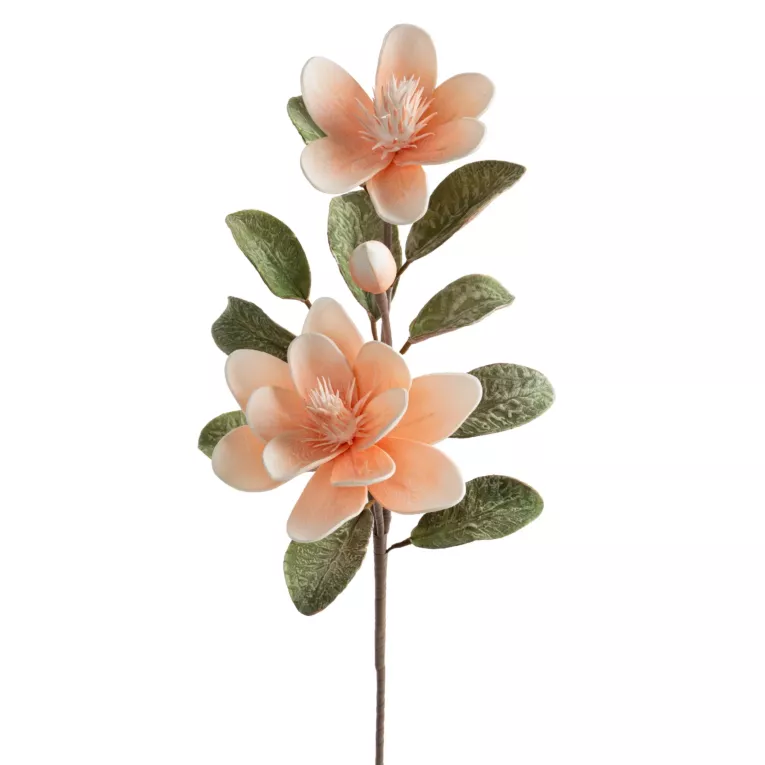 Kwiat sztuczny jasnopomarańczowy z plastycznej pianki foamiran 75 cm Eurofirany