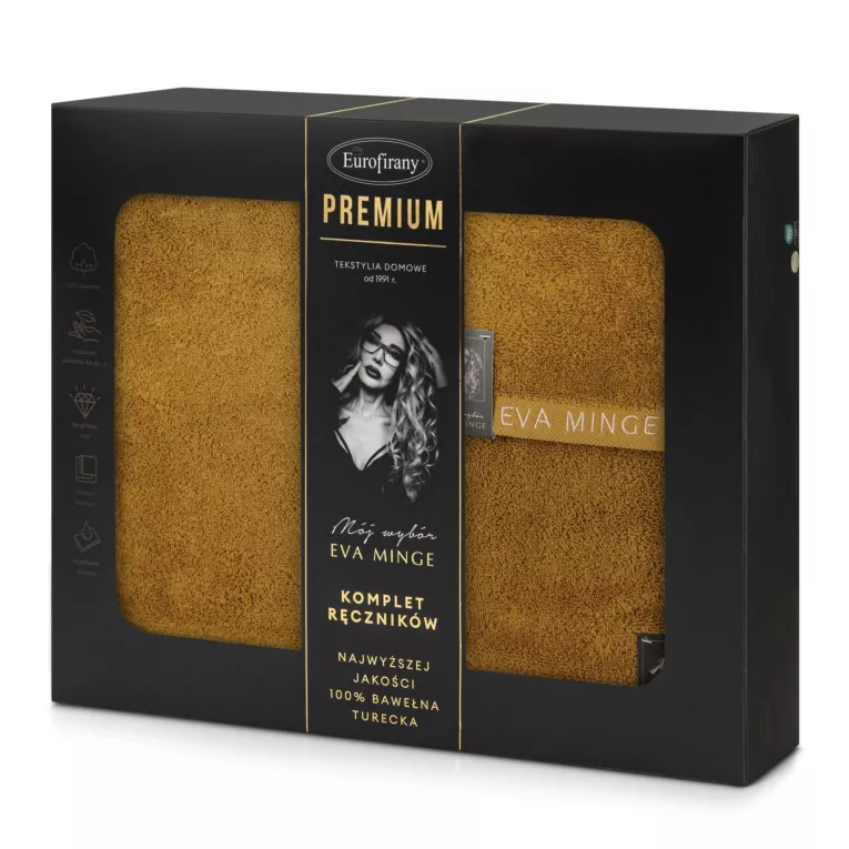 Zestaw ręczników bawełnianych 3 szt kolor miodowy 550 g/m2 VENUS Eva Minge Eurofirany