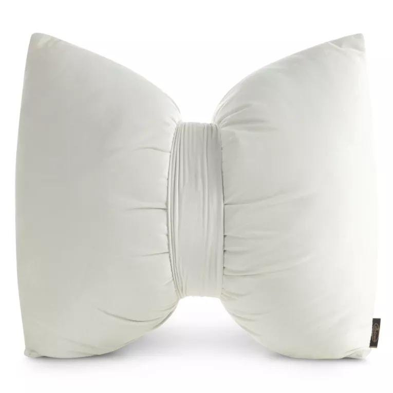 Poduszka 45x55 cm welwetowa kremowa w kształcie kokardy KOKARDA  Eurofirany