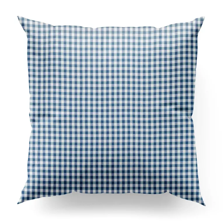 Poszewka na wymiar biało ciemnoniebieska z delikatnej tkaniny w kratkę