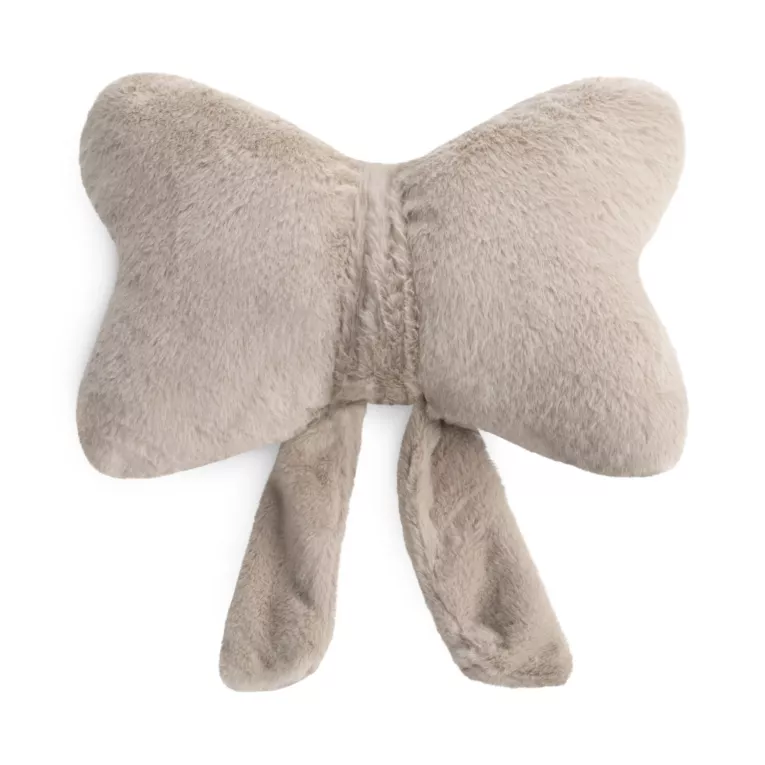 Poduszka w kształcie kokardy 37x30 cm z futerkowej tkaniny jasnobeżowa WIOSNA 135 Eurofirany