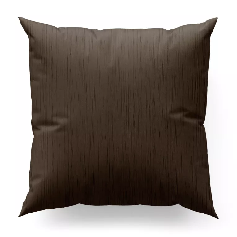 Poszewka szyta brązowa z tkaniny welwetowej w pionowe prążki, wykończona obciążnikiem