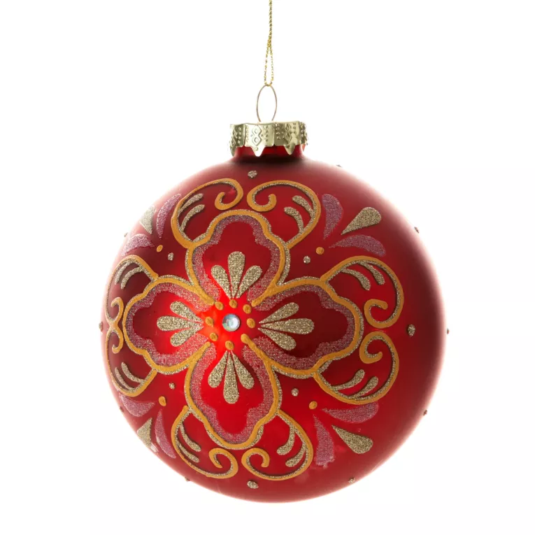 Klasyczna szklana bombka ręcznie zdobiona Eurofirany